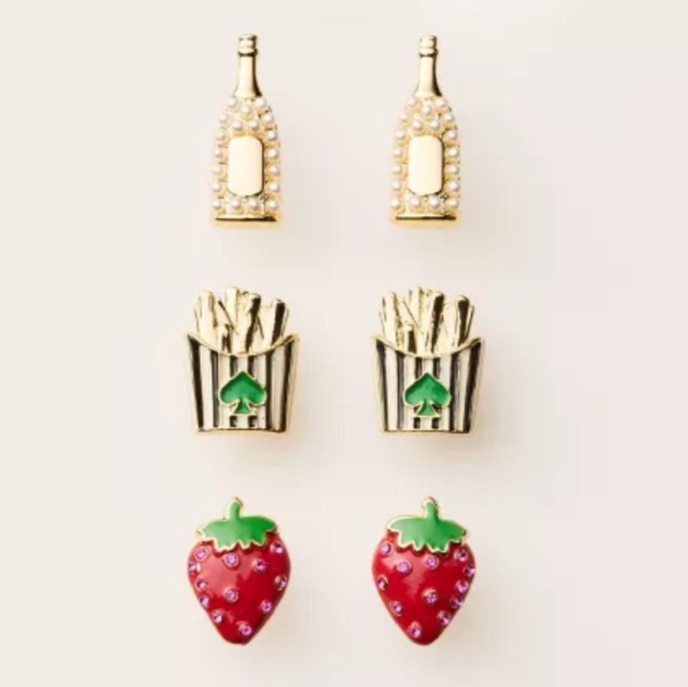 NWT Kate Spade Mixed Novelty Stud Earrings 3 Pack Target Collaboration